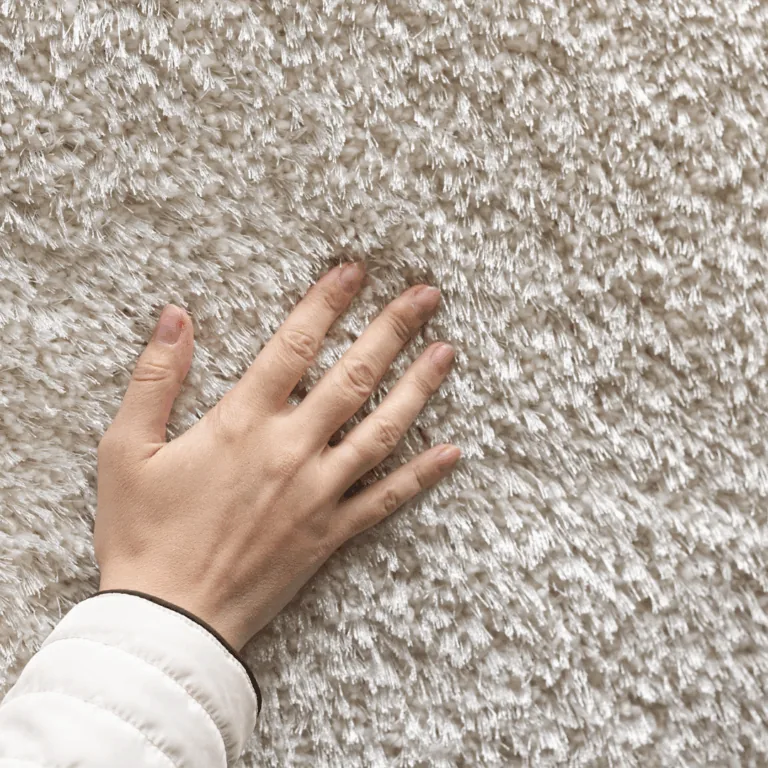 Close-up of soft carpet fiber texture